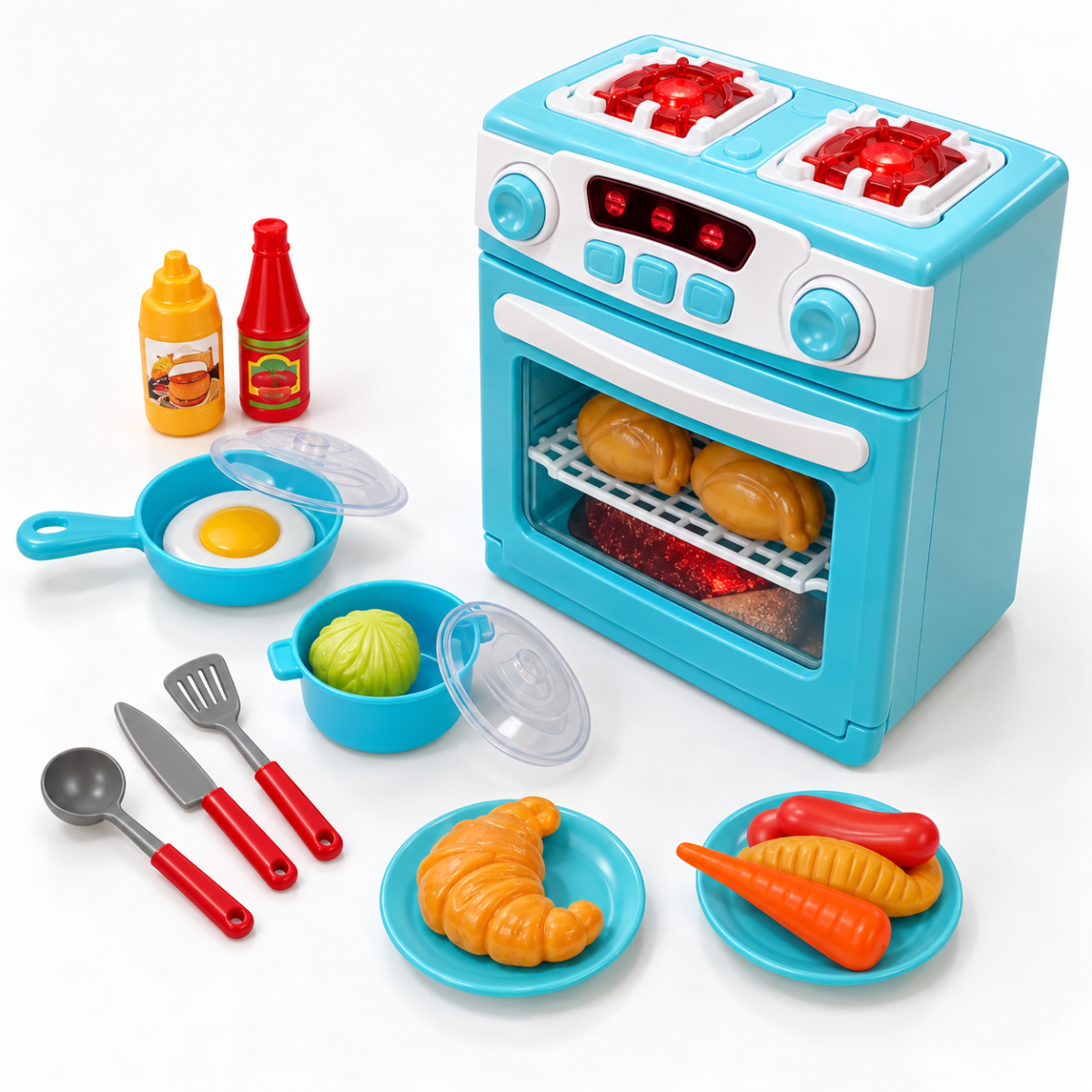 8023-65 Horno de juguete con luces, sonidos y accesorios de cocina - Imagen 3