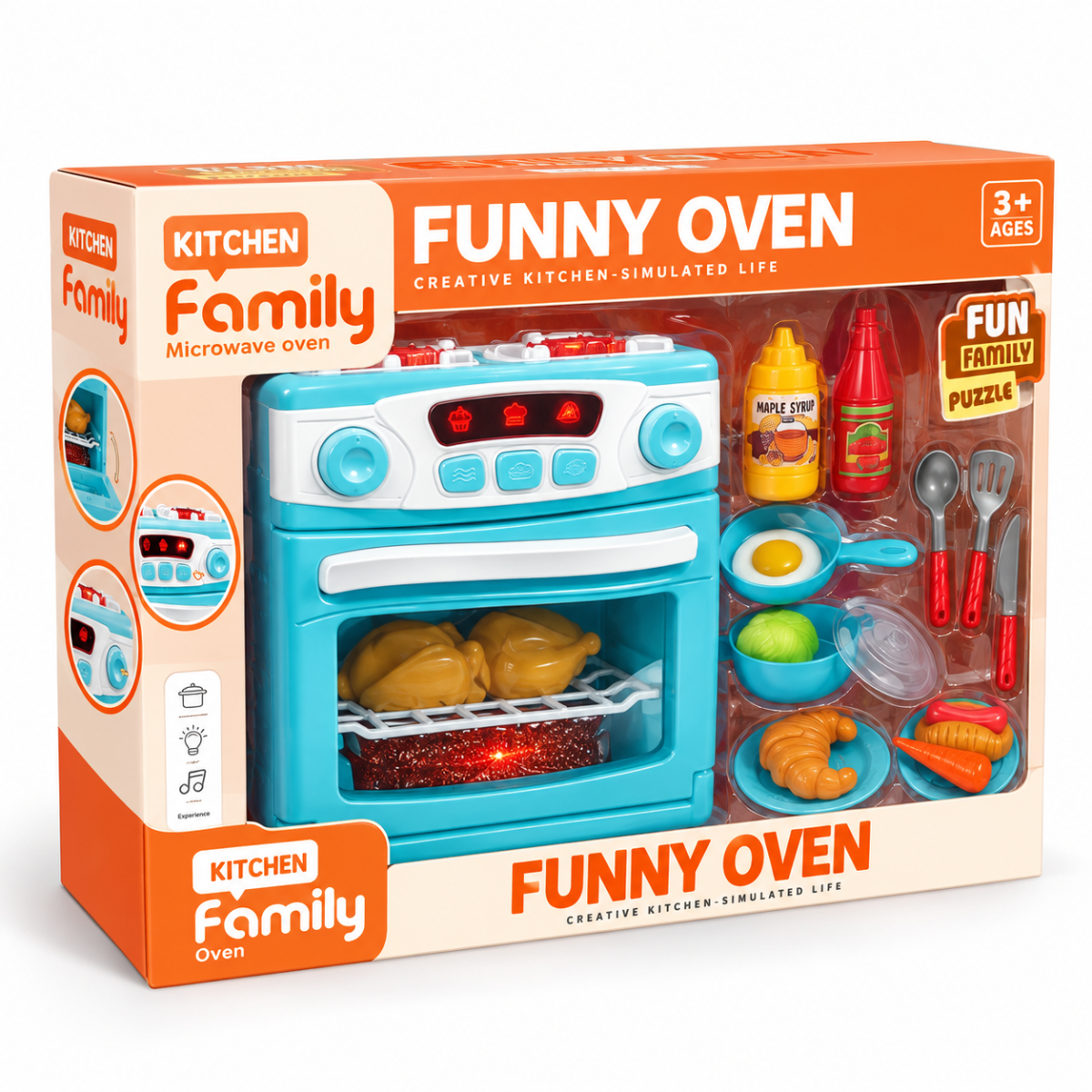 8023-65 Horno de juguete con luces, sonidos y accesorios de cocina - Imagen 4