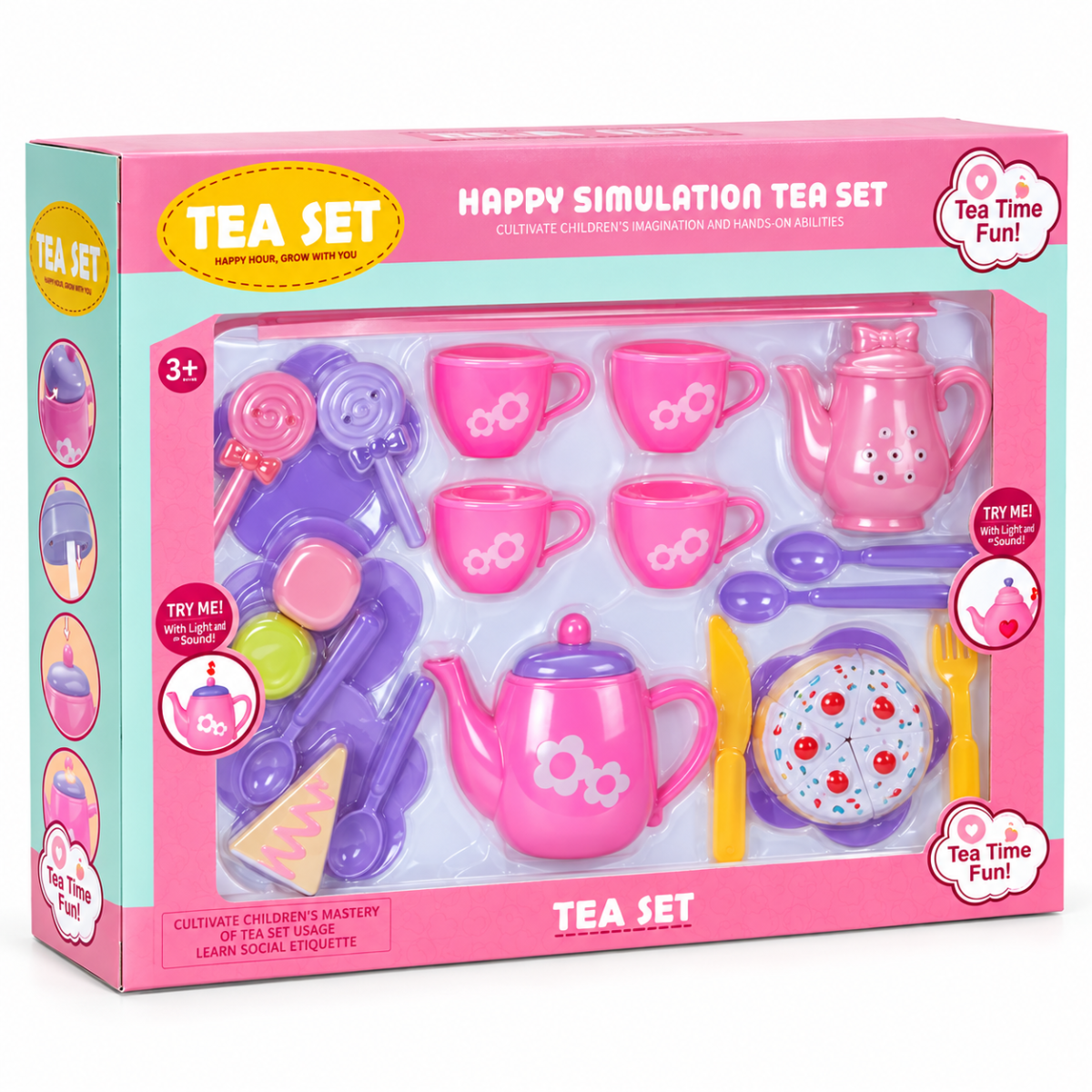 823-23 Juego de té de juguete con luz, música y accesorios - Imagen 4