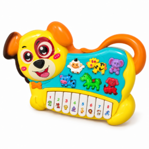 855-27A Piano musical de perrito con figuras de animales