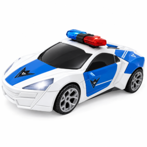 8811-23 Auto de policía con luces, música y puertas móviles