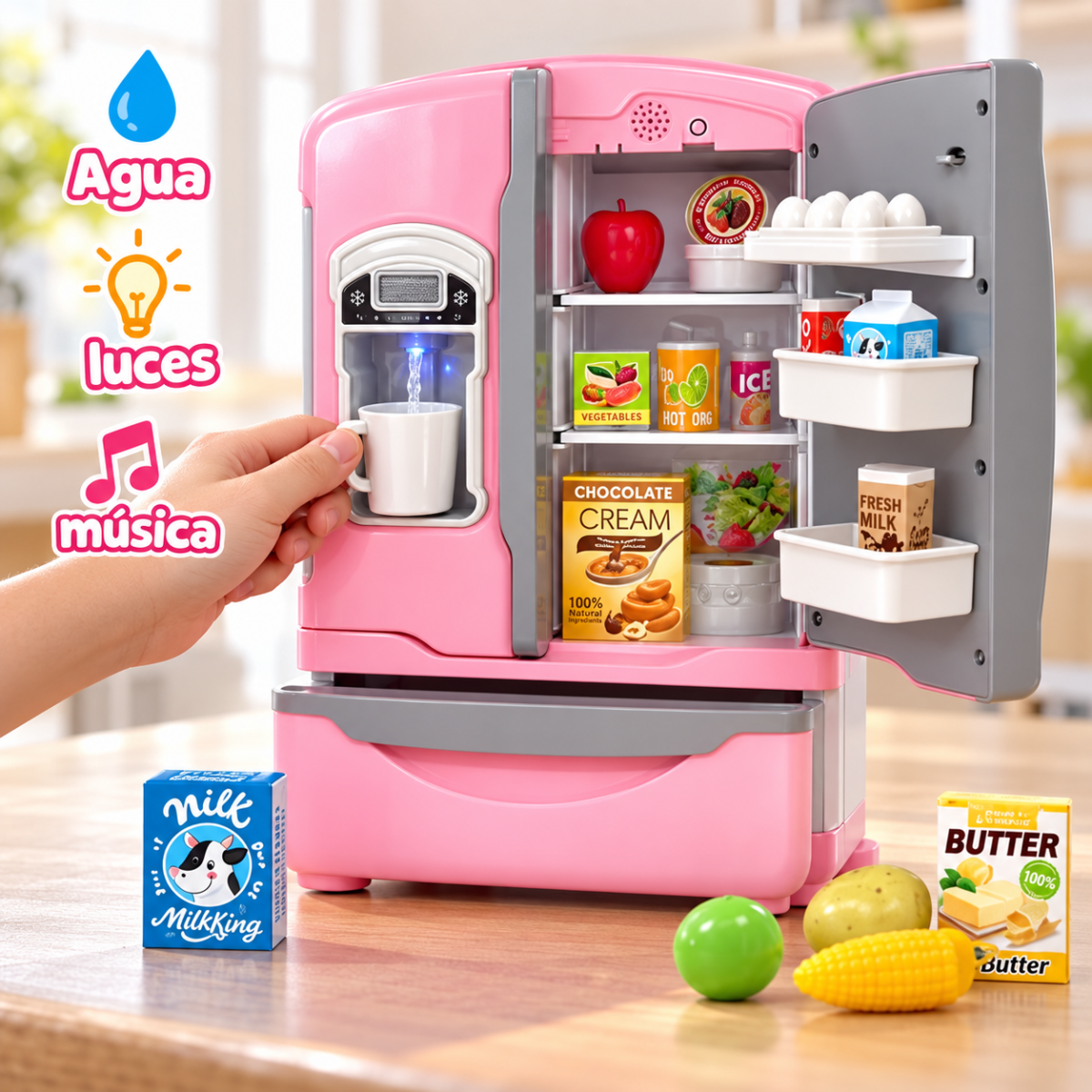 LS820C78 Refrigerador de juguete con luz, música y accesorios - Imagen 2