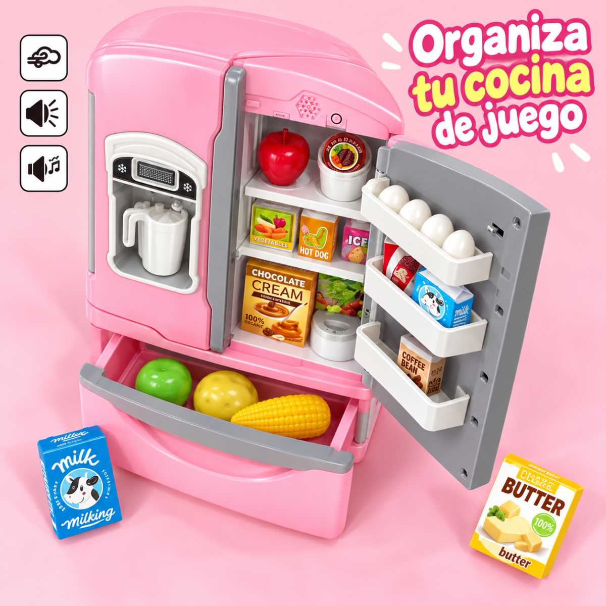 LS820C78 Refrigerador de juguete con luz, música y accesorios - Imagen 3