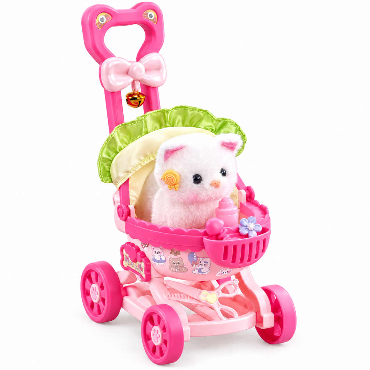 MC-1084 perrito de peluche con carriola - presentación