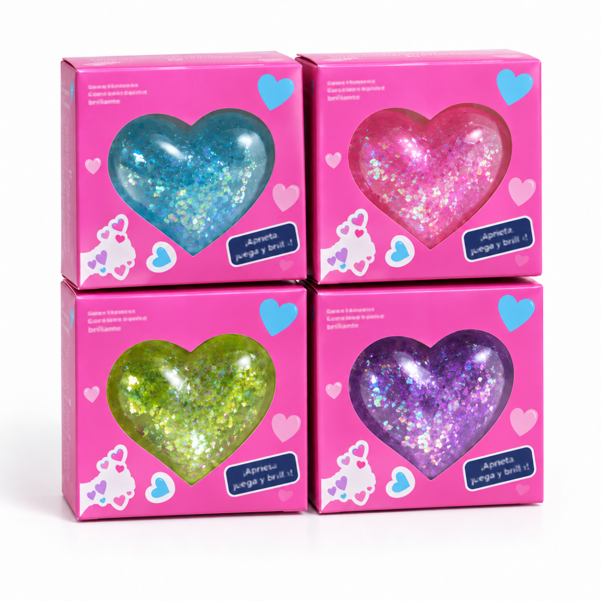 SQ-10 Corazón squishy brillante — empaque