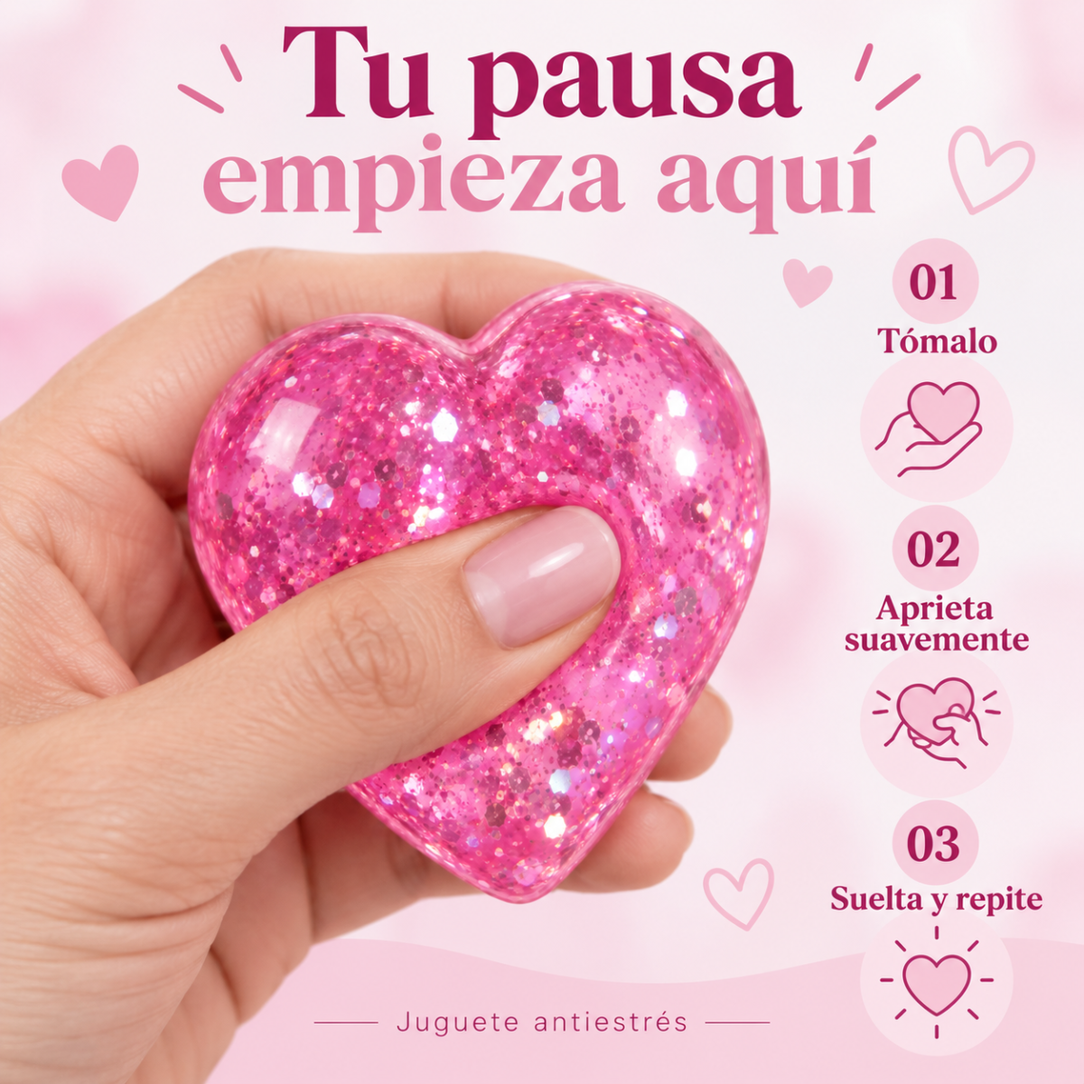 SQ-10 Corazón squishy brillante — arte instrucciones