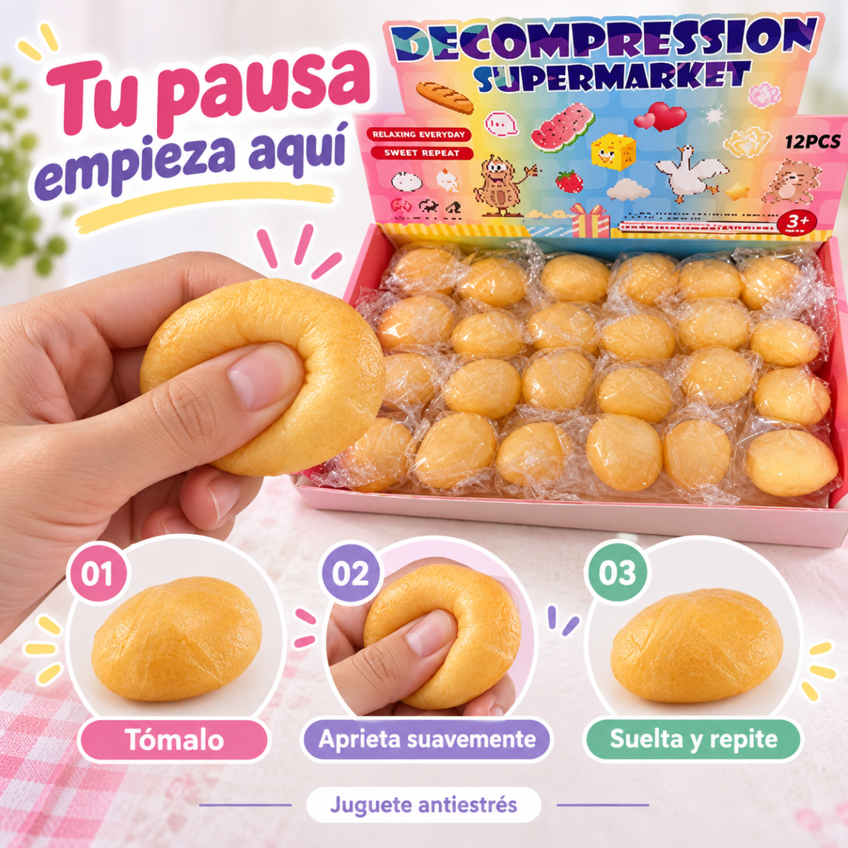 SQ-47 mini pan squishy — arte instrucciones