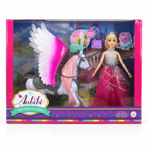 WX237-1-2 Muñeca princesa con unicornio alado