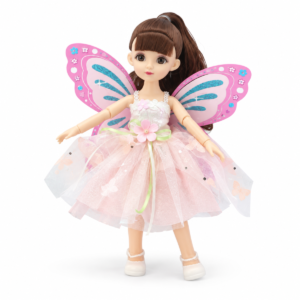 WX281-1-3-5 Muñeca hada con alas de mariposa y vestido de tul