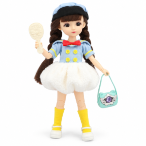 WX282-1-6 Muñeca de ojos grandes con vestido y accesorios