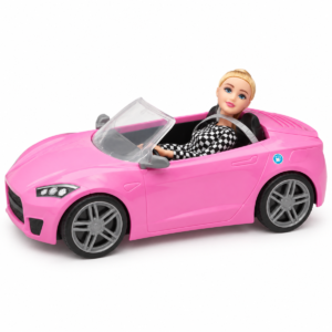 WX290-1 Muñeca con automóvil convertible rosa