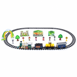 (160) Tren clásico de juguete con pista y escenarios