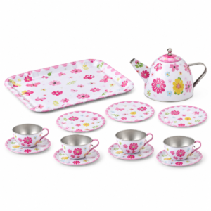 (555-CH043-045-052) Vajilla de té infantil con tetera y bandeja