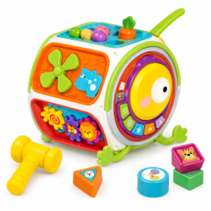 (6216) Cubo de actividades infantil con engranes y figuras
