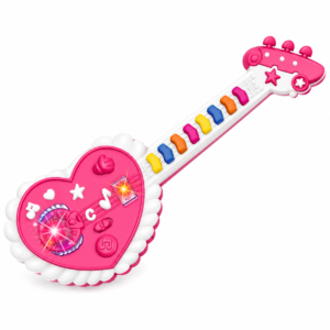 (664Q) Guitarra musical de corazón con luces