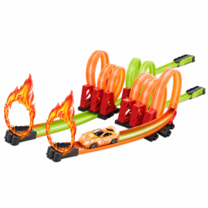 919 Pista de carreras con vueltas y aros decorativos