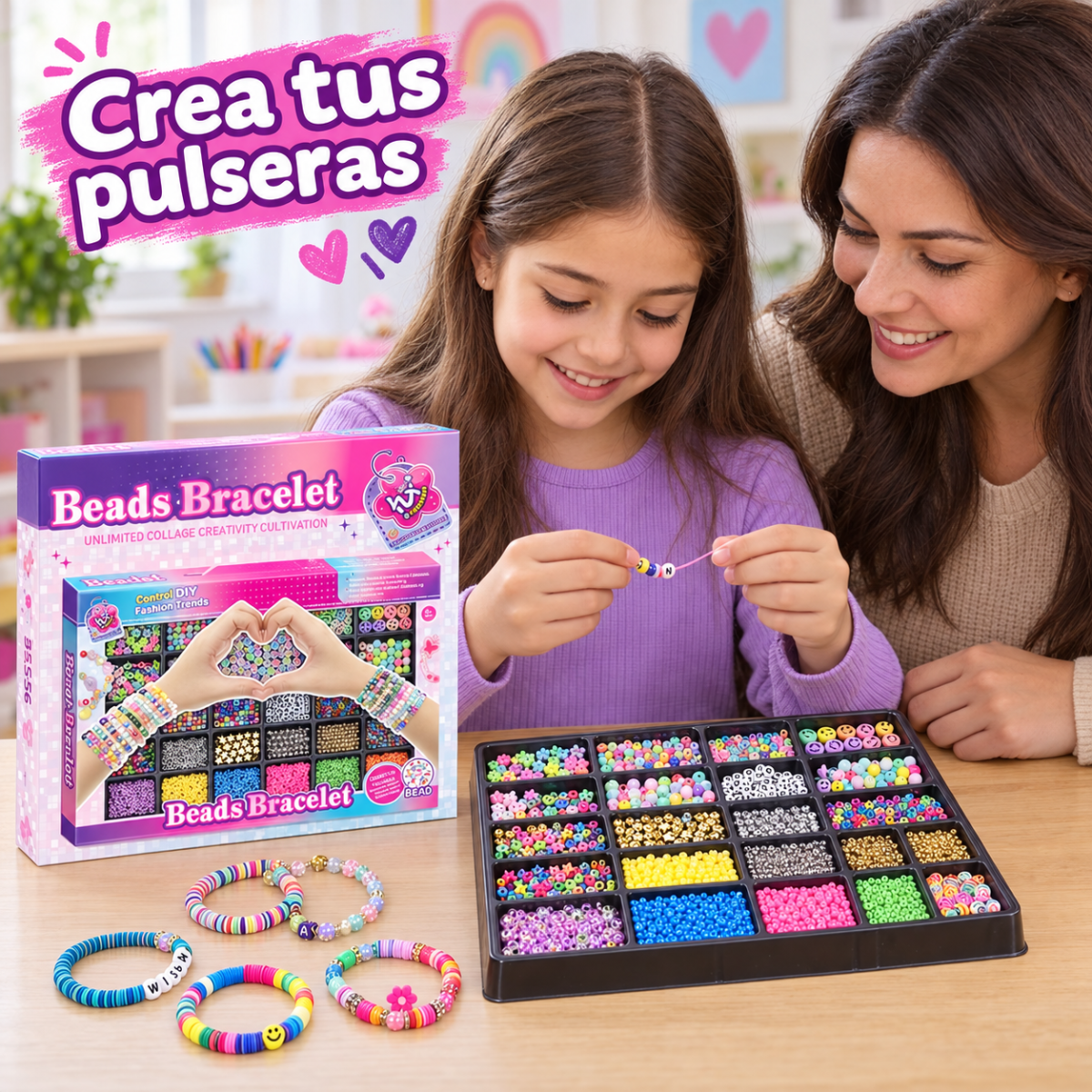 (955-56) Cuentas de colores para crear pulseras - Imagen 2
