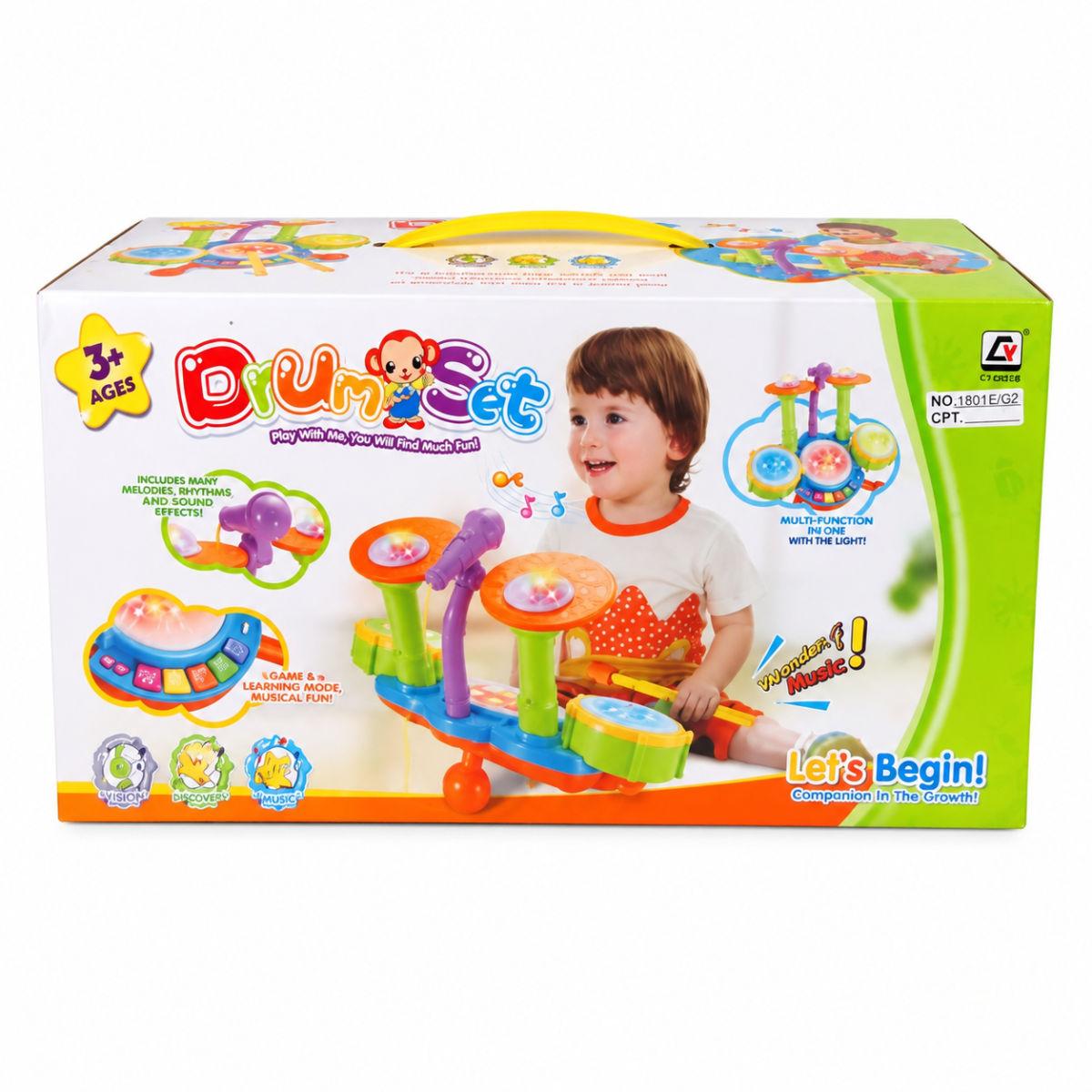 (CY-6002B) Batería musical infantil con micrófono - Imagen 4