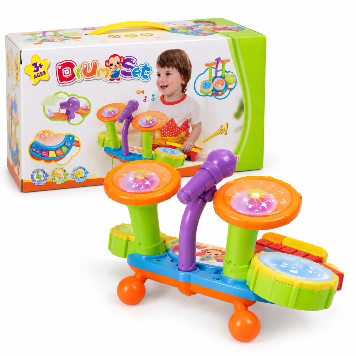 (CY-6002B) Batería musical infantil con micrófono - Imagen 3