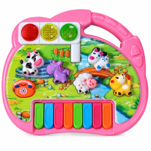 (CY-6091C) Teclado musical infantil con animales y asa