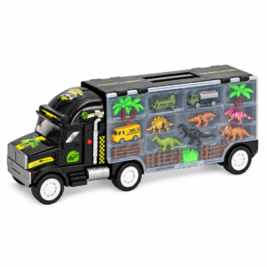 (LA-019D) Camión transportador de juguete con dinosaurios y vehículos