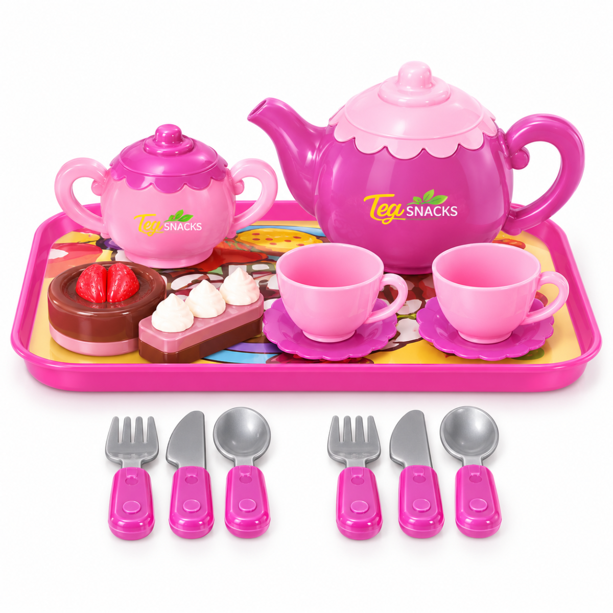 (LY8662A) Juego de té de juguete con charola y postres