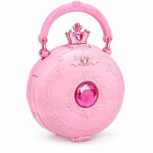 (M-730) Bolso circular de maquillaje infantil con espejo desplegable